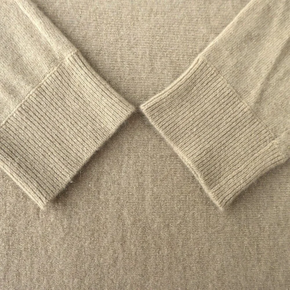 LaMBSWool ANGoRRa Banana Republic Sweater Pullover Beige Ribbed Crewneck XL